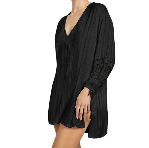New Robin Piccone Swim Pool Beach Cover-Up/Tunic Black XS NWT - Picture 4 of 11